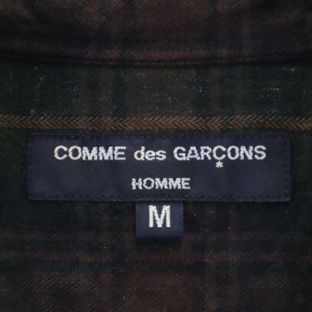 コムデギャルソンオム 2011年 日本製 長袖 シワ加工 チェックシャツ M ブラウン 他 COMME des GARCONS HOMME メンズの通販は