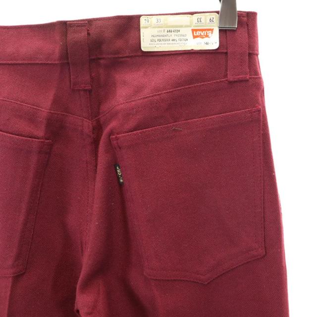古着 Levi's リーバイス 70s 未使用 STA-PREST デッドストック 646 極東リーバイス BIG E ブーツカットパンツ W29 レッド系 ビッグE タグ付き メンズ リーバイス 70s 未使用 STA-PREST デッドストック 646 極東リーバイス