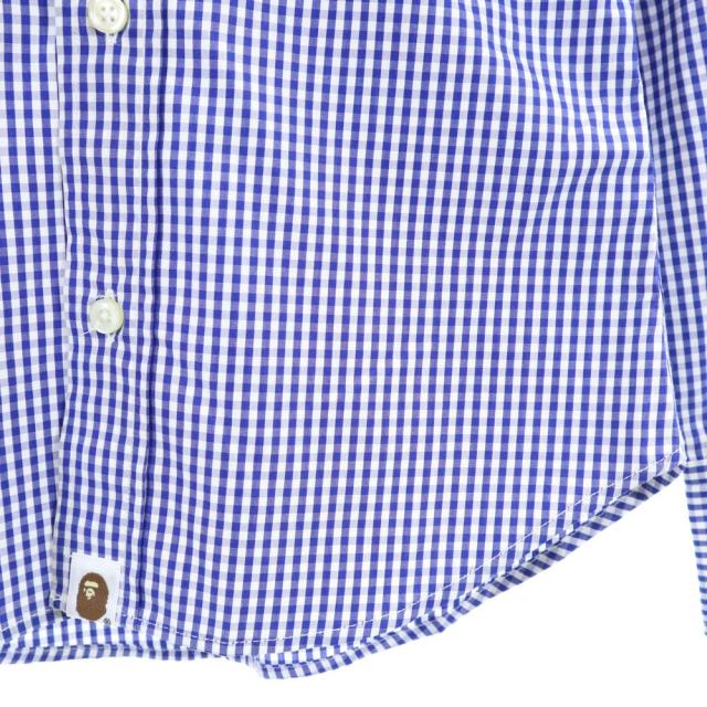 アベイシングエイプ 日本製 チェック柄 長袖 ボタンダウンシャツ XXS