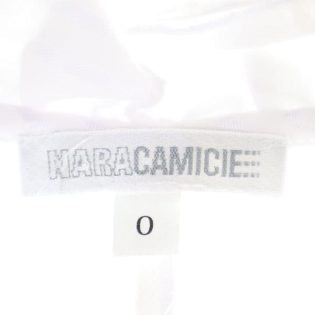 未使用 ナラカミーチェ ストライプ柄 半袖 フリル ブラウス ホワイト×シルバー NARACAMICIE タグ付き レディース_7