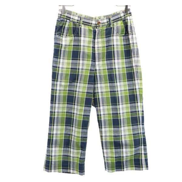 トリココムデギャルソン 2007年 リネンブレンド チェック クロップドパンツ S グリーン系 tricot COMME des GARCONS メンズの通販は