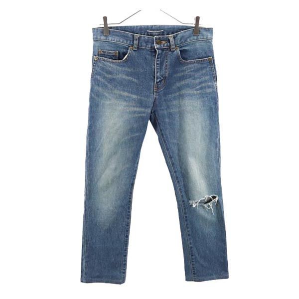 サンローラン 日本製 ストレートデニムパンツ w27 SAINT LAURENT ジーパン レディースの通販は