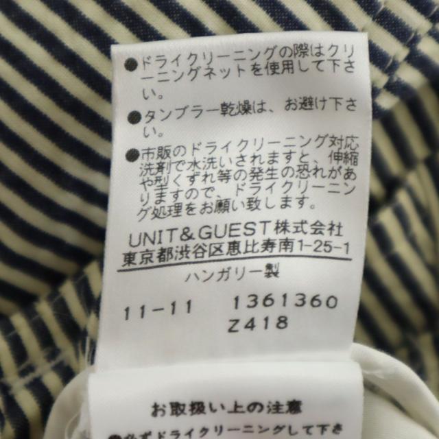 ステラマッカートニー ストライプ柄 カーゴパンツ 36 ネイビー×アイボリー Stella McCartney ボタンフライ レディース_9