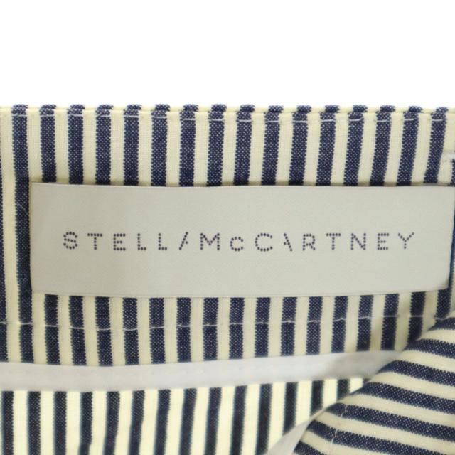 ステラマッカートニー ストライプ柄 カーゴパンツ 36 ネイビー×アイボリー Stella McCartney ボタンフライ レディース_7