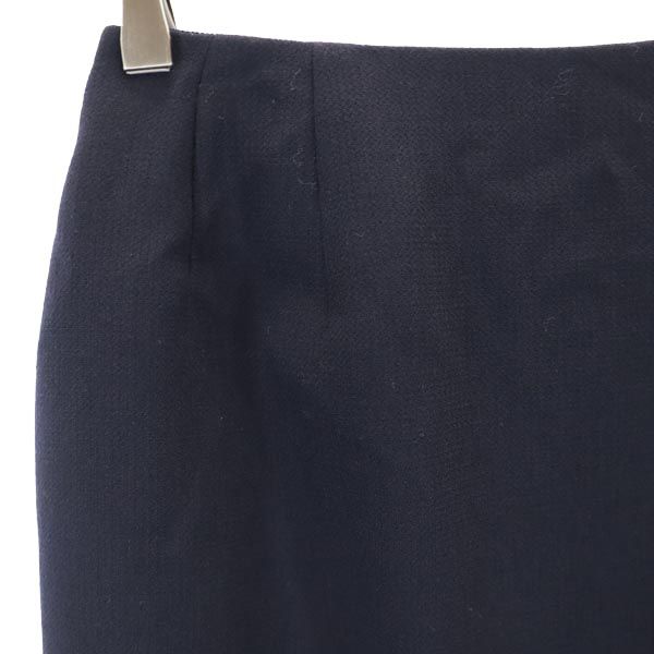 フォクシー 日本製 ミディ丈 タイトスカート 38 濃紺 FOXEY レディース