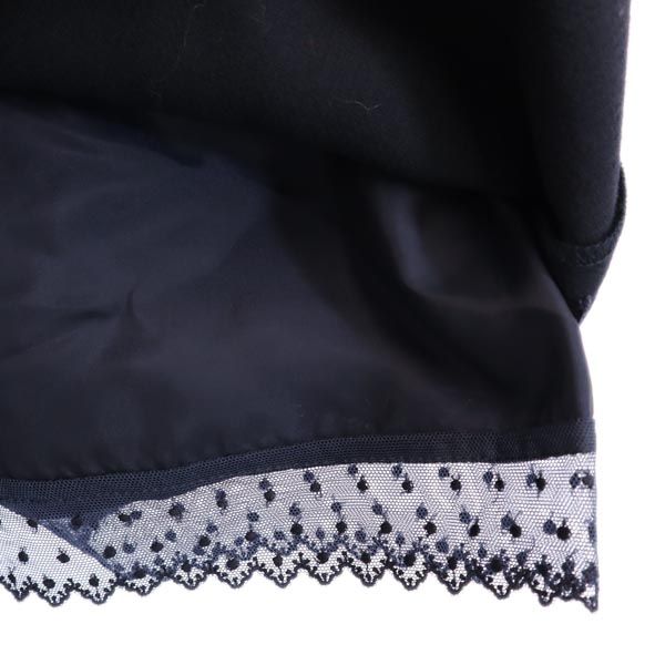 フォクシー 日本製 ミディ丈 タイトスカート 38 濃紺 FOXEY レディース