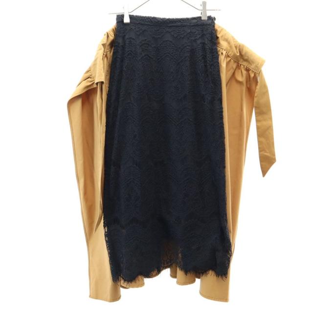 アメリ ロング丈 ラップスカート ベージュ AMERI UNDRESSED レース
