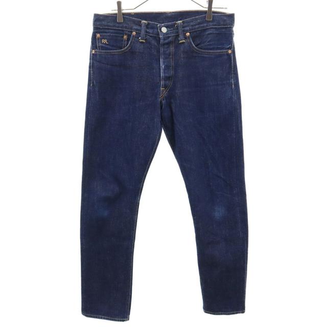RRL USA製 テーパードデニムパンツ W31 ネイビー ダブルアールエル RALPH LAUREN ボタンフライ ジーパン メンズの通販は