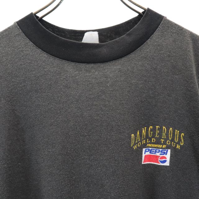 OLD オールド 90s ペプシ マイケルジャクソン ワールドツアー バンT バックプリント 半袖 Tシャツ チャコールグレー PEPSI メンズ_2