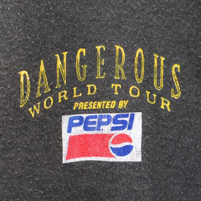 OLD オールド 90s ペプシ マイケルジャクソン  ワールドツアー バンT バックプリント 半袖 Tシャツ チャコールグレー PEPSI メンズ OLD オールド 90s ペプシ マイケルジャクソン ワールドツアー バンT