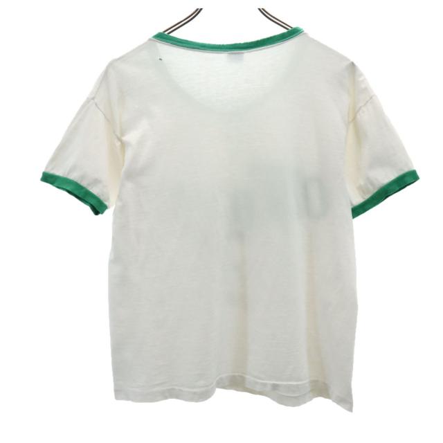チャンピオン 70s USA製 バータグ スヌーピー カレッジ リンガー 半袖 Tシャツ M 白系 Champion メンズ_1