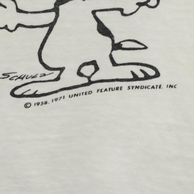 チャンピオン 70s USA製 バータグ スヌーピー カレッジ リンガー 半袖 Tシャツ M 白系 Champion メンズ_6