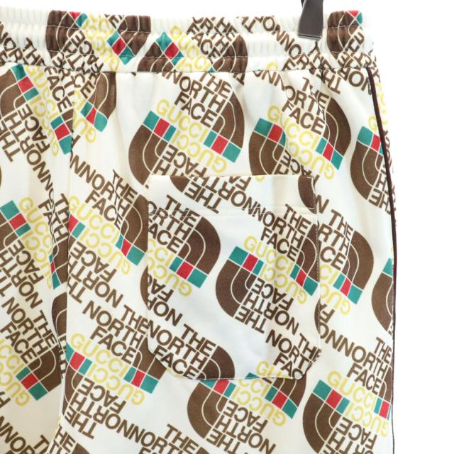 未使用 グッチ イタリア製 ノースフェイス コラボ 総ロゴ ジャージ ジョガーパンツ M ホワイト系 GUCCI Ｘ THE NORTH FACE 箱付き メンズ_2
