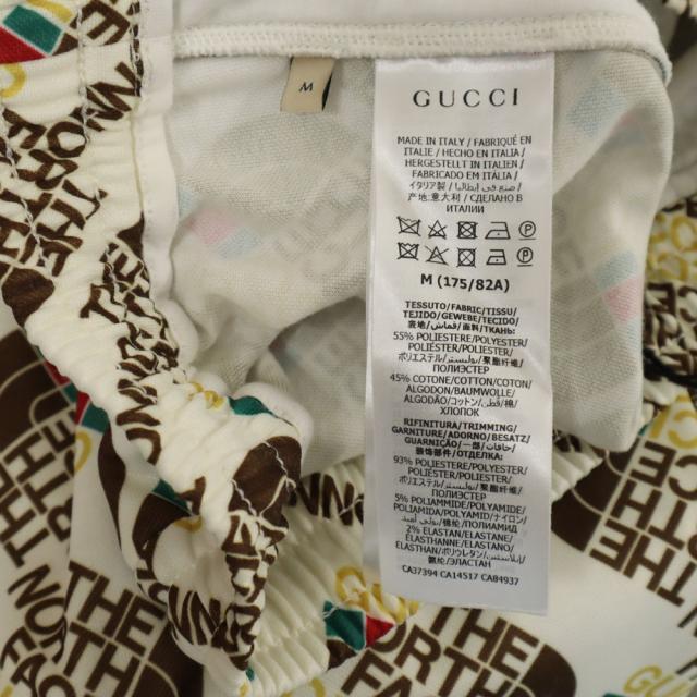 未使用 グッチ イタリア製 ノースフェイス コラボ 総ロゴ ジャージ ジョガーパンツ M ホワイト系 GUCCI Ｘ THE NORTH FACE 箱付き メンズ_8