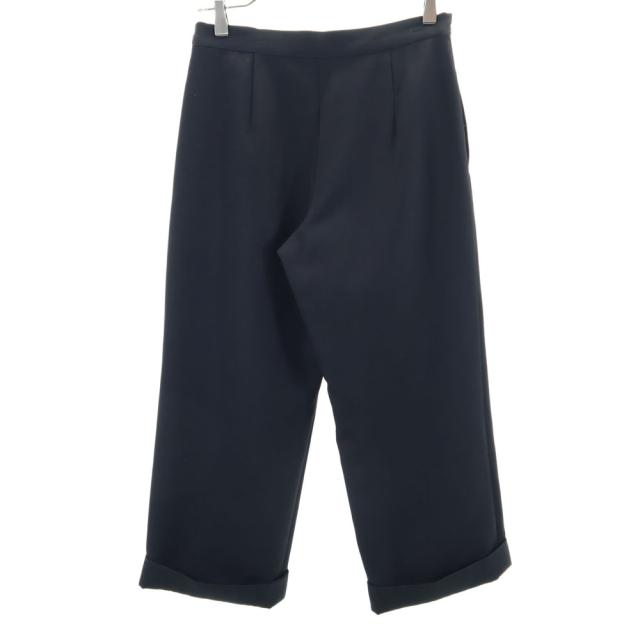 ヨウジヤマモト ウールブレンド クロップド丈 スラックスパンツ 1 黒 Yohji Yamamoto メンズ ヨウジヤマモト ウールブレンド クロップド丈 スラックスパンツ 1 黒