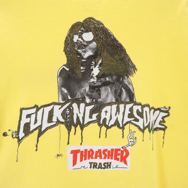 【本日限定価格】fucking awesome ×Thrasherコラボ M ファッキングオーサム × スラッシャー コラボ バックプリント 長袖 T