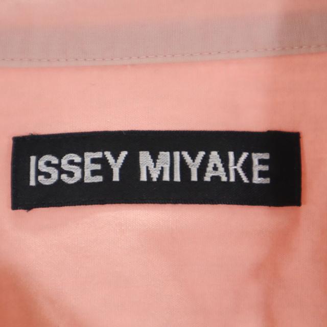 イッセイミヤケ 日本製 長袖 バンドカラーシャツ 1 ピンク ISSEY