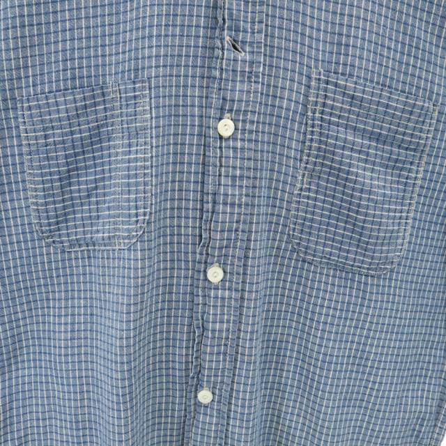 ダブルアールエル チェック柄 長袖 隠し ボタンダウンシャツ XS ブルー