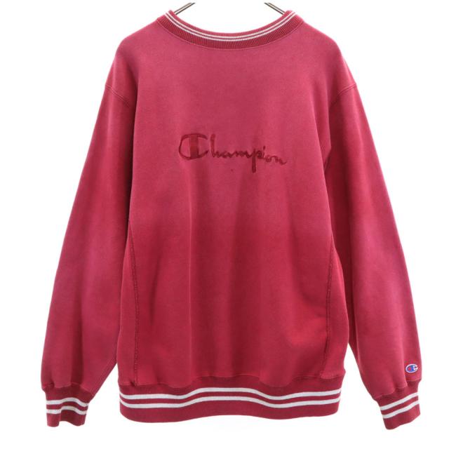 90's Champion【XL】リバースウィーブ 赤 レッド 刺繍 トリコタグ 90's Champion チャンピオン リバースウィーブスウェット 目無し