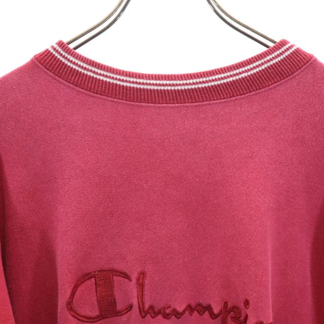 チャンピオン 90s リバースウィーブ USA製 刺繍タグ オールド 長袖 スウェット トレーナー L 赤 Champion 裏起毛 メンズ_3