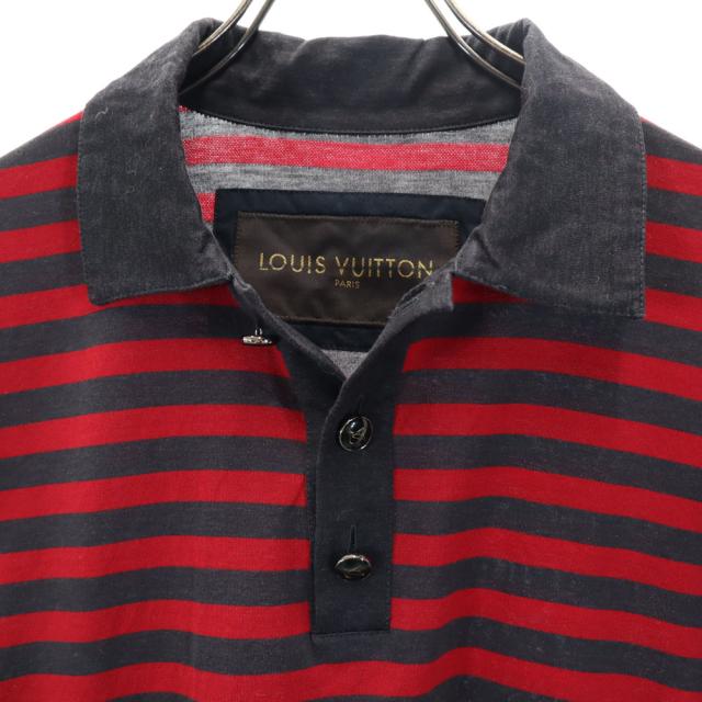 ルイヴィトン ボーダー柄 半袖 ポロシャツ S チャコールグレー 他