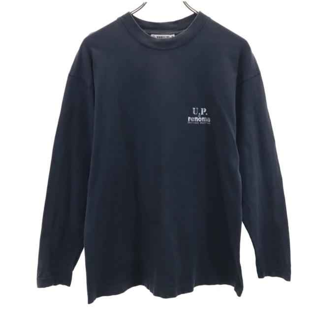 レノマ 90s フランス製 パグバックプリント 長袖 Tシャツ M ブラック renoma ロンT オールド ヴィンテージ メンズ