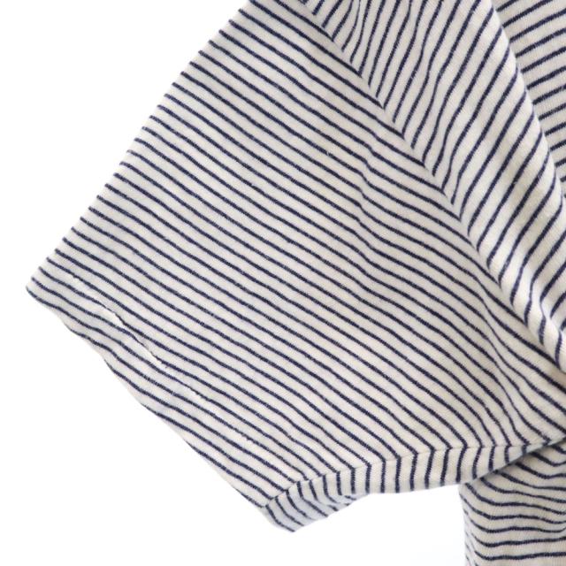 ベルバシーン 60s ボーダー 半袖 Vネック Tシャツ L 白×紺 Velva Sheen