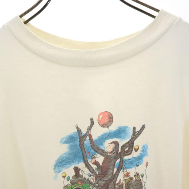 ギルダン 90s おさるのジョージ 半袖 Tシャツ L アイボリー系 GILDAN オールド メンズ