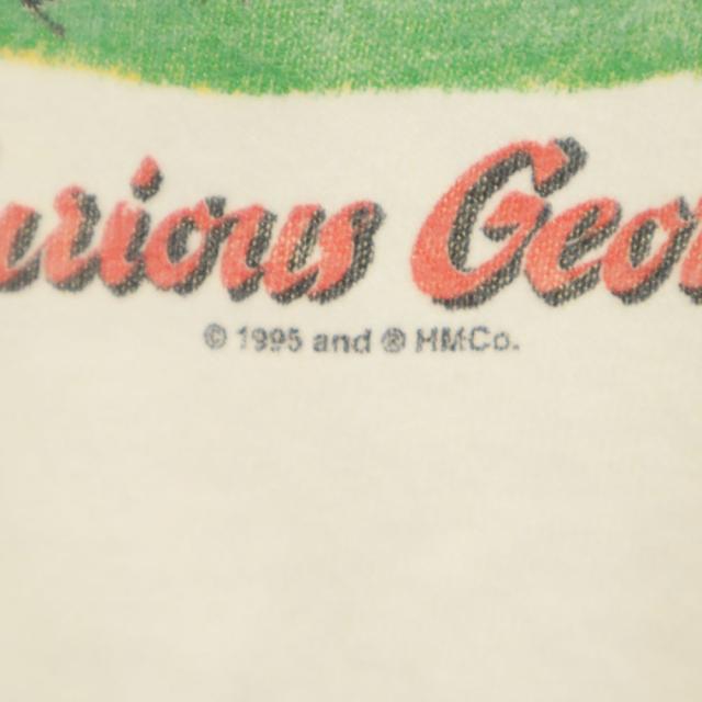 ギルダン 90s おさるのジョージ 半袖 Tシャツ L アイボリー系 GILDAN オールド メンズ