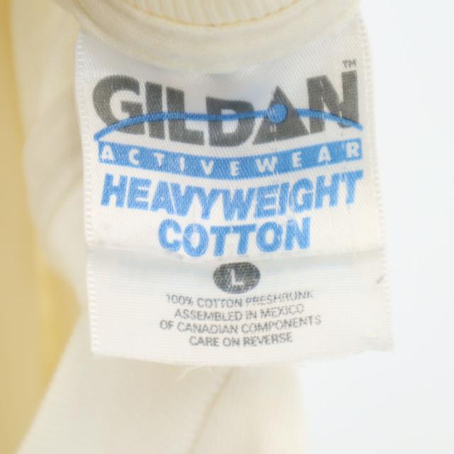 ギルダン 90s おさるのジョージ 半袖 Tシャツ L アイボリー系 GILDAN オールド メンズ