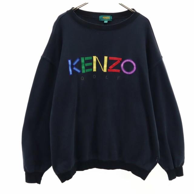 ケンゾーゴルフ 90s 日本製 オールド ゴルフ 長袖 スウェット トレーナー 4 ブラック KENZO GOLF メンズ