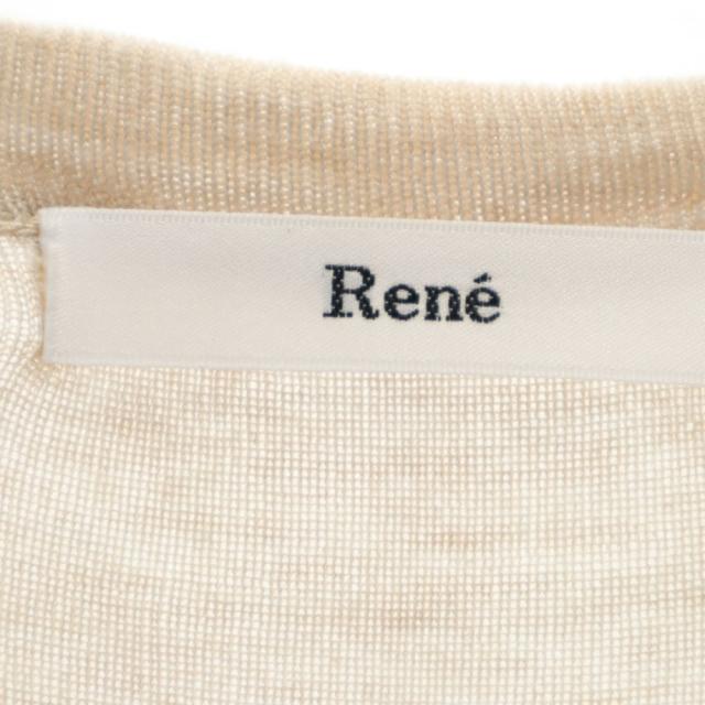 René - 17aw ルネ Rene カシミヤブレンド ニット カーディガン 34 ベージュ Rene ルネ 日本製 カシミヤブレンド 長袖 ニット ロング カーディガン