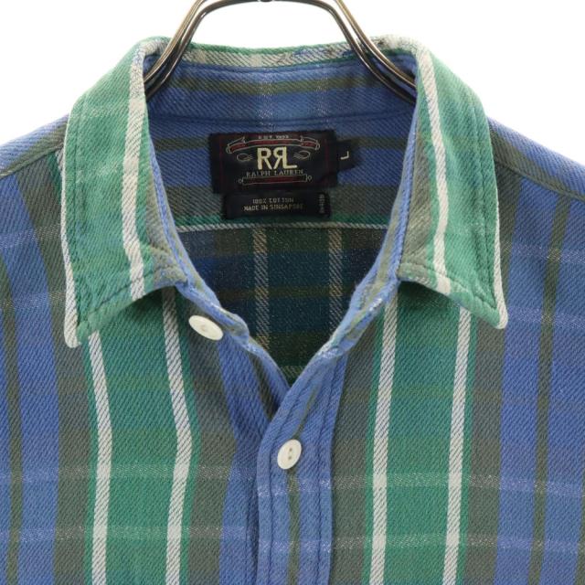 ダブルアールエル 90s 初期タグ 赤3星 オールド チェック柄 長袖