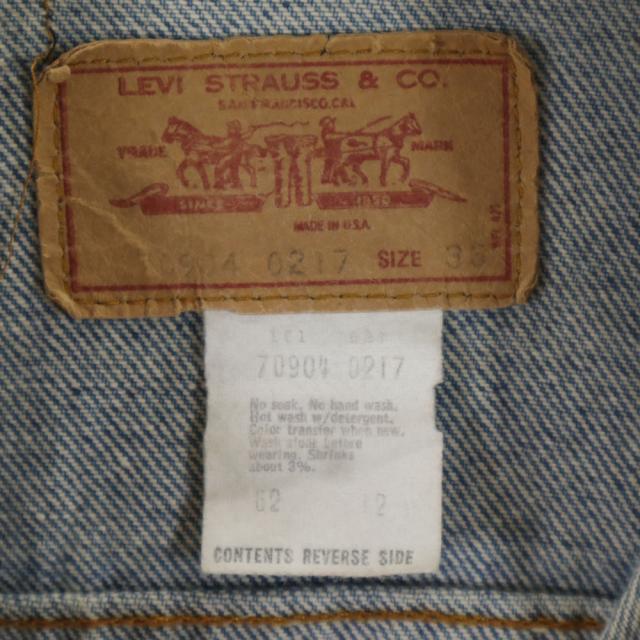 Levi's リーバイス 80s 70904 USA製 オレンジタブ デニムジャケット 36