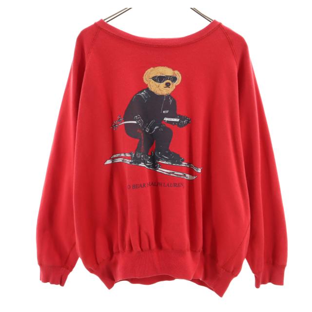 ポロバイラルフローレン 90s ポロベア オールド ポロベア 長袖 スウェット トレーナー M レッド Polo by Ralph Lauren 裏起毛 メンズの通販は