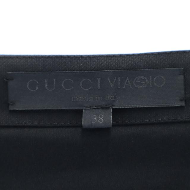 グッチ イタリア製 7分袖 ボートネック ワンピース 38 ブラック GUCCI VIAGGIO チュニック レディース_6