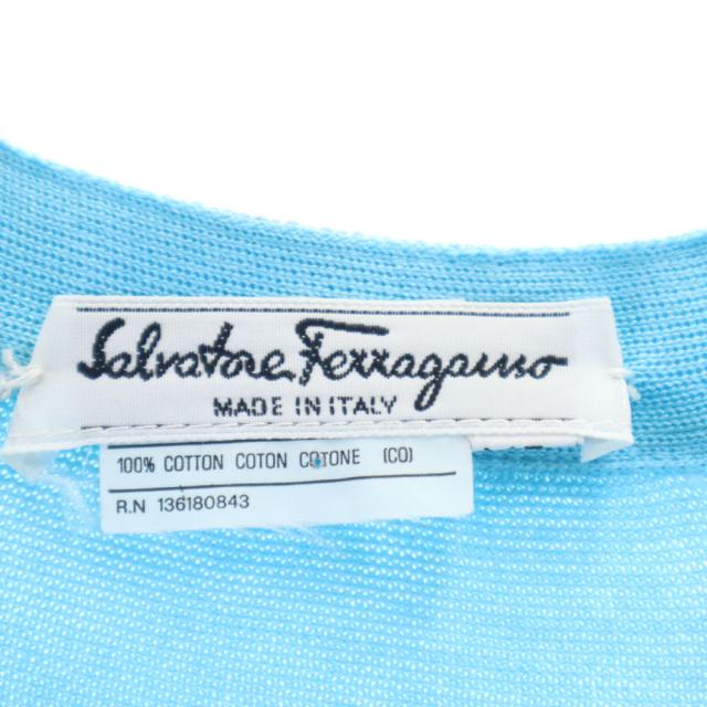 サルヴァトーレフェラガモ イタリア製 長袖 ニットカーディガン XS 水色 Salvatore Ferragamo レディース_5