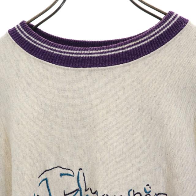 チャンピオン 90s USA製 刺繍タグ NBA 長袖 リバースウィーブ スウェット トレーナー L アイボリー系 Champion 裏起毛 メンズ_3