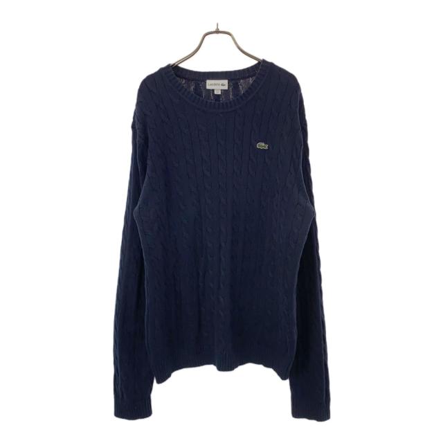 ラコステ ケーブル編み 長袖 セーター L ネイビー LACOSTE ニット メンズの通販は