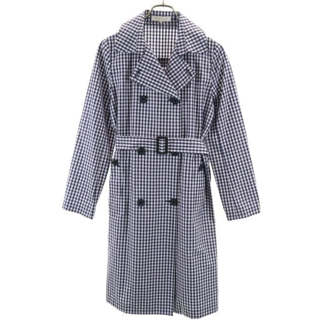 マッキントッシュフィロソフィー チェック柄 トレンチコート 38 パープル MACKINTOSH PHILOSOPHY 収納袋付き レディース