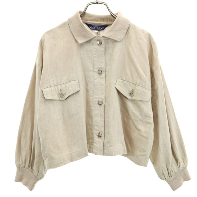 ミスクロエ 日本製 リネンブレンド ショート丈 ブルゾン 40 ベージュ miss chloe ジャケット レディース