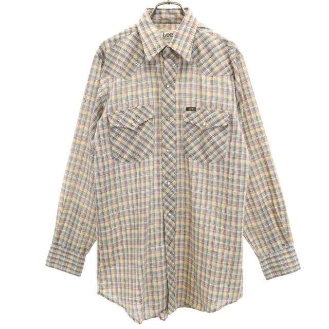 リー 80s USA製 ヴィンテージ チェック 長袖 ウエスタンシャツ ベージュ系 Lee メンズの通販は 5,060円