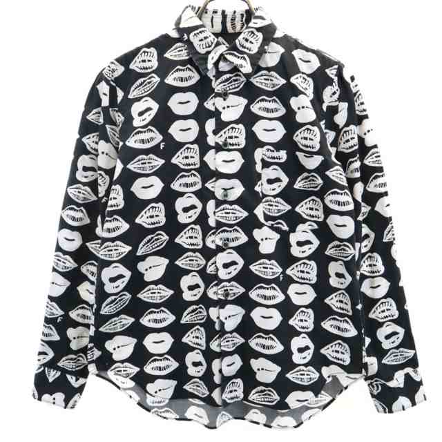 ブラックコムデギャルソン 2014年 日本製 リップ柄 長袖 シャツ XS ブラック BLACK COMME des GARCONS メンズの通販は