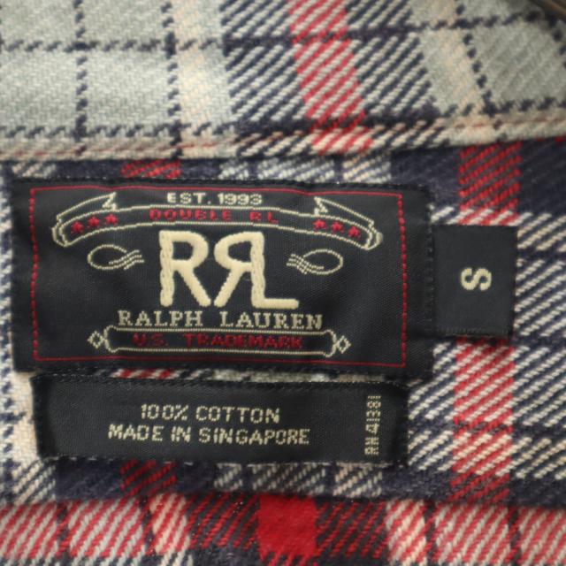 RRL 90s 初期タグ 赤3星 オールド チェック柄 長袖 ネルシャツ S
