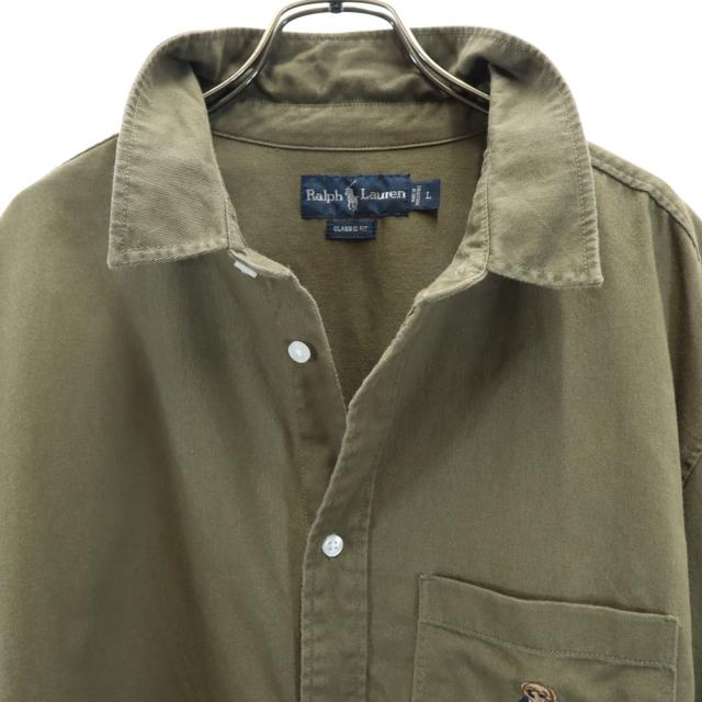 ラルフローレン 長袖 シャツ L カーキ RALPH LAUREN CLASSIC FIT メンズ_4