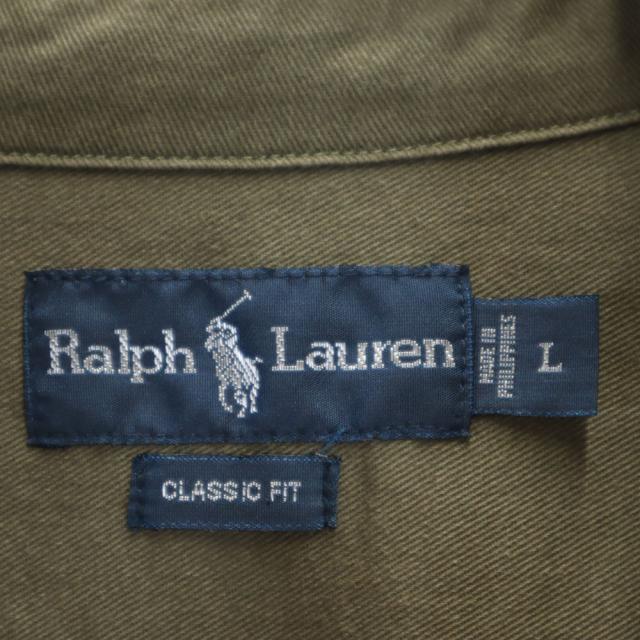 ラルフローレン 長袖 シャツ L カーキ RALPH LAUREN CLASSIC FIT メンズ_7