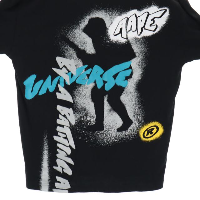 アベイシングエイプ バックプリント 長袖 Tシャツ S ブラック A
