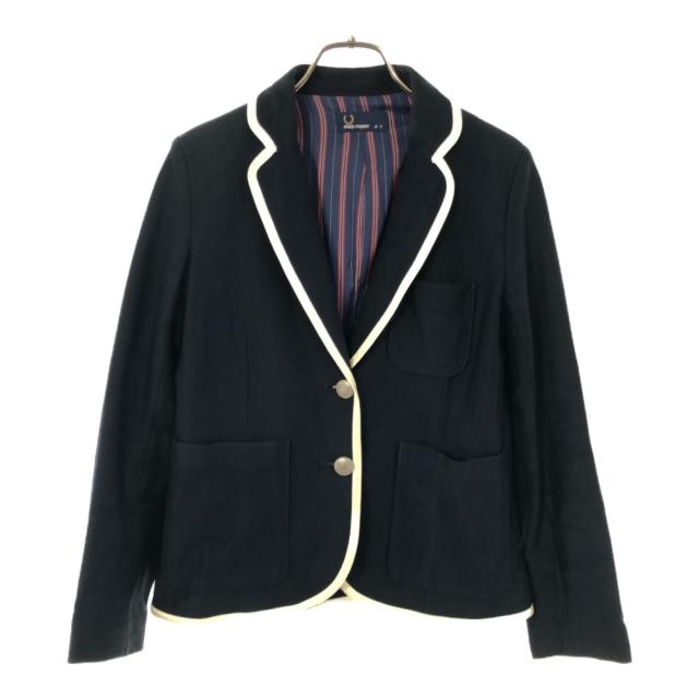 美品 日本製 フレッドペリー FRED PERRY テーラードジャケット 黒 S フレッドペリー 日本製 テーラードジャケット S ブラック FRED PERRY