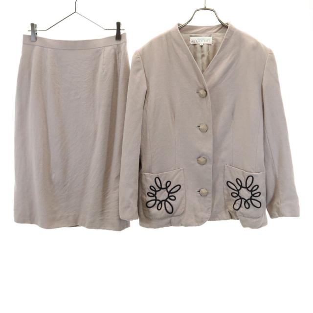 ジバンシィ グラマー ウール スカートスーツ 上下セットアップ 13 ベージュ系 GIVENCHY GLAMORUR レディーススカートスーツ