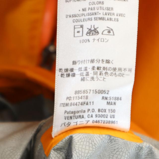 パタゴニア アウトドア 84474FA11 レインシャドー ジャケット XS オレンジ patagonia マウンテンパーカー リップストップ生地 メンズ_9